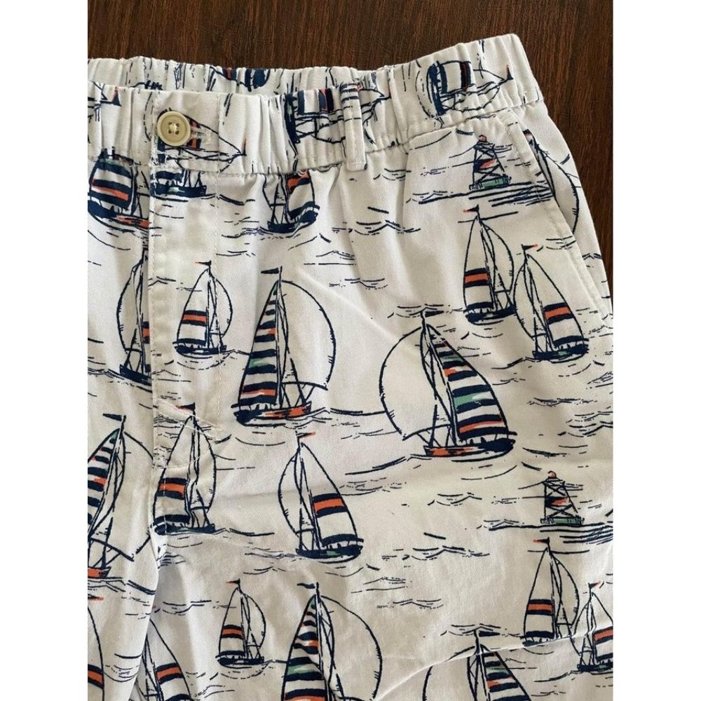 Men’s Large Shorts 7 Inch Inseam White Boating Zipper Button Izod Stretch Waist